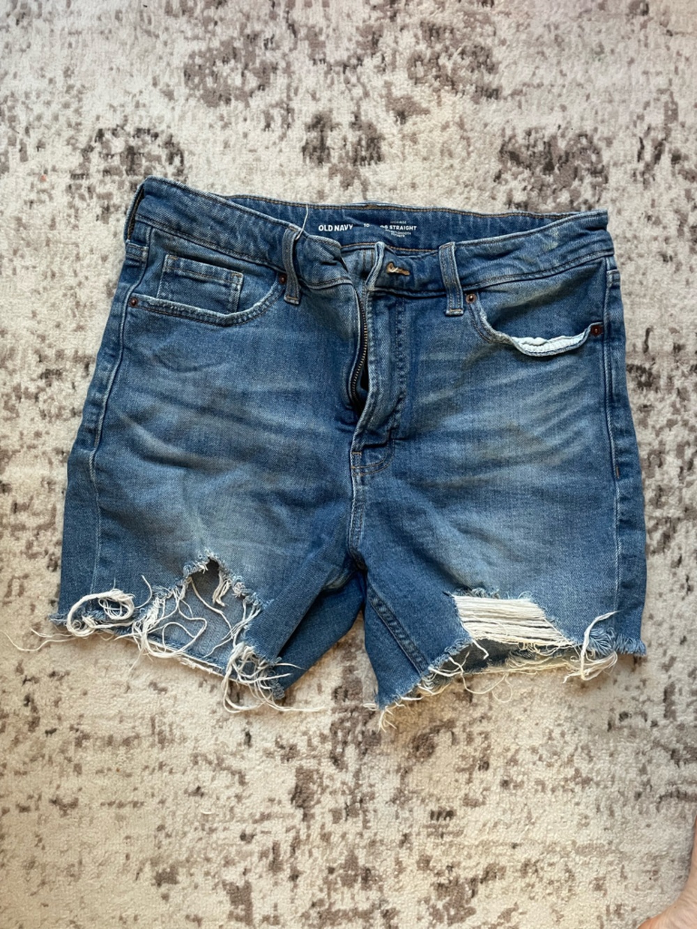 Old Navy Medium Blue Distressed Denim Cutoff Shorts